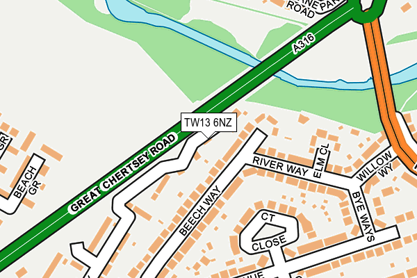 TW13 6NZ map - OS OpenMap – Local (Ordnance Survey) TW13 6NZ map - OS OpenMap – Local (Ordnance Survey)