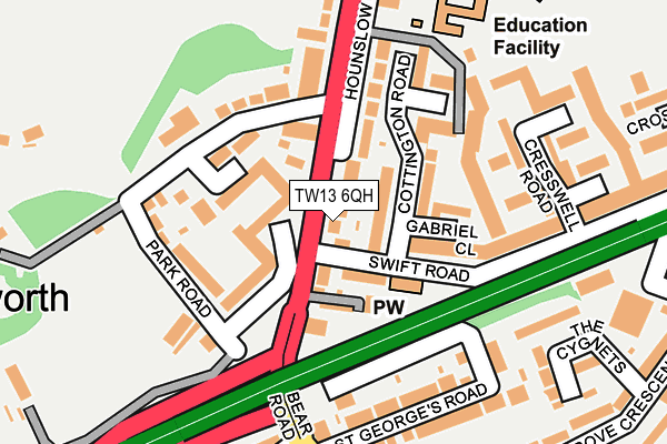 TW13 6QH map - OS OpenMap – Local (Ordnance Survey) TW13 6QH map - OS OpenMap – Local (Ordnance Survey)