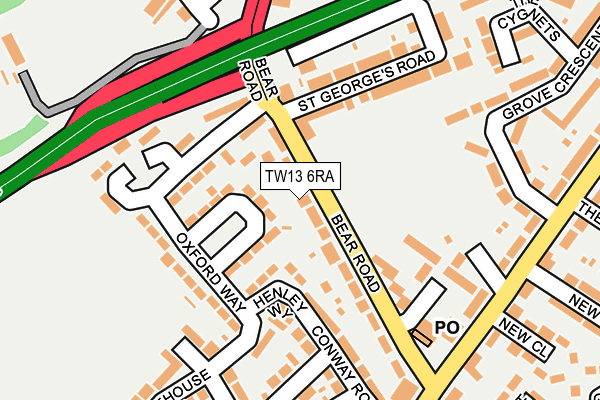 TW13 6RA map - OS OpenMap – Local (Ordnance Survey) TW13 6RA map - OS OpenMap – Local (Ordnance Survey)