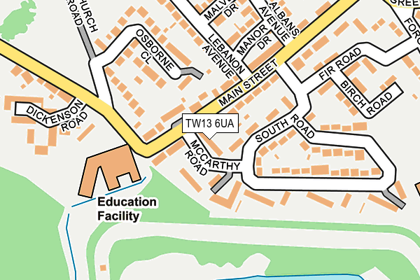 TW13 6UA map - OS OpenMap – Local (Ordnance Survey) TW13 6UA map - OS OpenMap – Local (Ordnance Survey)