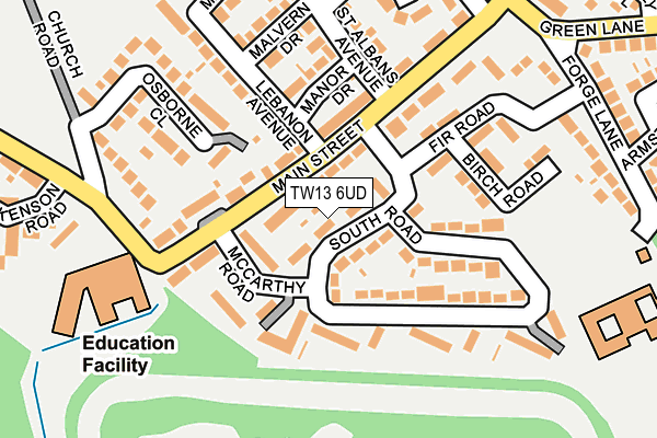 TW13 6UD map - OS OpenMap – Local (Ordnance Survey) TW13 6UD map - OS OpenMap – Local (Ordnance Survey)