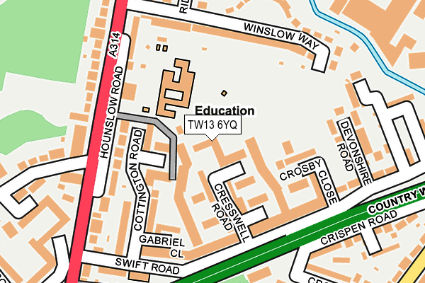 TW13 6YQ map - OS OpenMap – Local (Ordnance Survey) TW13 6YQ map - OS OpenMap – Local (Ordnance Survey)