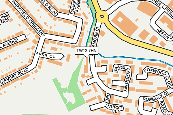 TW13 7HN map - OS OpenMap – Local (Ordnance Survey) TW13 7HN map - OS OpenMap – Local (Ordnance Survey)
