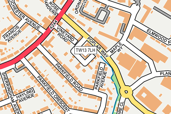 TW13 7LH map - OS OpenMap – Local (Ordnance Survey) TW13 7LH map - OS OpenMap – Local (Ordnance Survey)