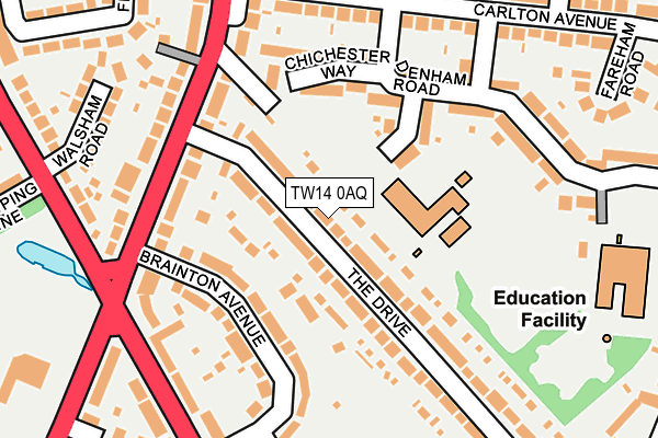 TW14 0AQ map - OS OpenMap – Local (Ordnance Survey) TW14 0AQ map - OS OpenMap – Local (Ordnance Survey)