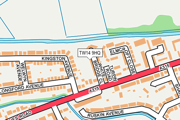 TW14 9HQ map - OS OpenMap – Local (Ordnance Survey)