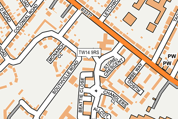 TW14 9RS map - OS OpenMap – Local (Ordnance Survey) TW14 9RS map - OS OpenMap – Local (Ordnance Survey)