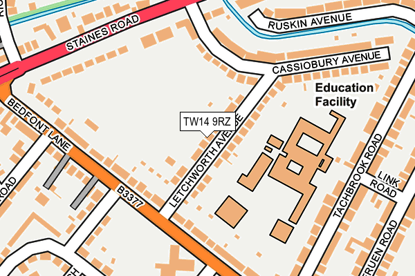 TW14 9RZ map - OS OpenMap – Local (Ordnance Survey) TW14 9RZ map - OS OpenMap – Local (Ordnance Survey)