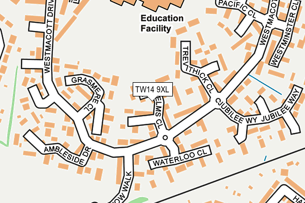 TW14 9XL map - OS OpenMap – Local (Ordnance Survey)