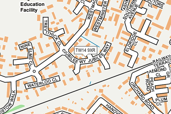 TW14 9XR map - OS OpenMap – Local (Ordnance Survey) TW14 9XR map - OS OpenMap – Local (Ordnance Survey)