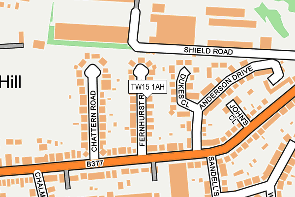 TW15 1AH map - OS OpenMap – Local (Ordnance Survey) TW15 1AH map - OS OpenMap – Local (Ordnance Survey)