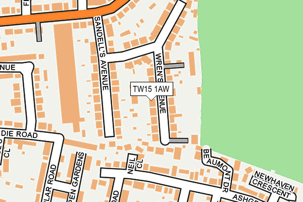 TW15 1AW map - OS OpenMap – Local (Ordnance Survey) TW15 1AW map - OS OpenMap – Local (Ordnance Survey)