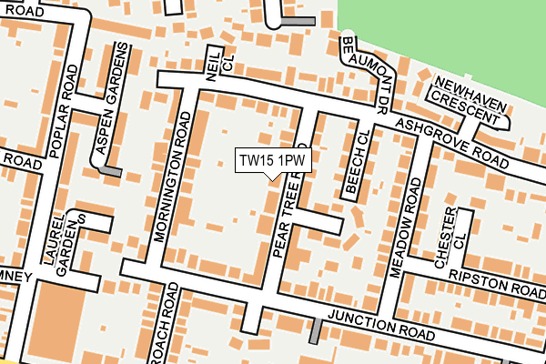 TW15 1PW map - OS OpenMap – Local (Ordnance Survey) TW15 1PW map - OS OpenMap – Local (Ordnance Survey)