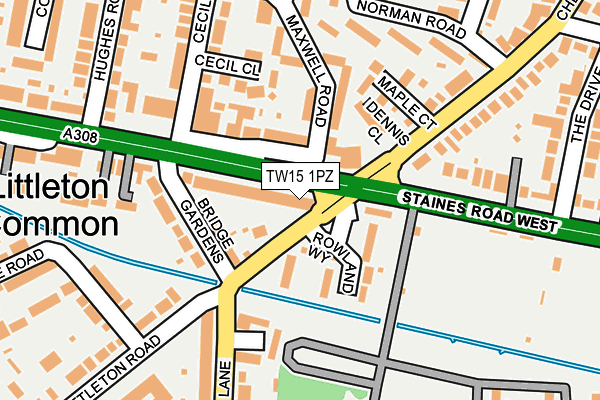 TW15 1PZ map - OS OpenMap – Local (Ordnance Survey) TW15 1PZ map - OS OpenMap – Local (Ordnance Survey)
