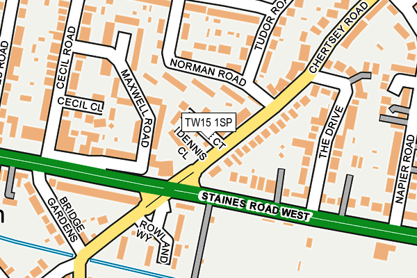TW15 1SP map - OS OpenMap – Local (Ordnance Survey) TW15 1SP map - OS OpenMap – Local (Ordnance Survey)