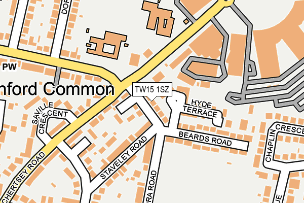 TW15 1SZ map - OS OpenMap – Local (Ordnance Survey) TW15 1SZ map - OS OpenMap – Local (Ordnance Survey)