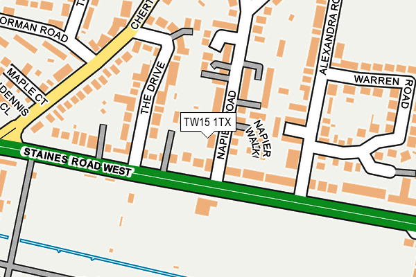 TW15 1TX map - OS OpenMap – Local (Ordnance Survey) TW15 1TX map - OS OpenMap – Local (Ordnance Survey)