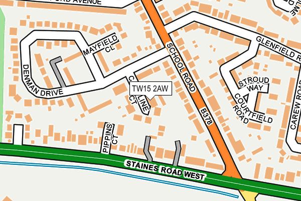TW15 2AW map - OS OpenMap – Local (Ordnance Survey) TW15 2AW map - OS OpenMap – Local (Ordnance Survey)