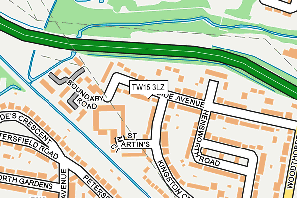 TW15 3LZ map - OS OpenMap – Local (Ordnance Survey) TW15 3LZ map - OS OpenMap – Local (Ordnance Survey)