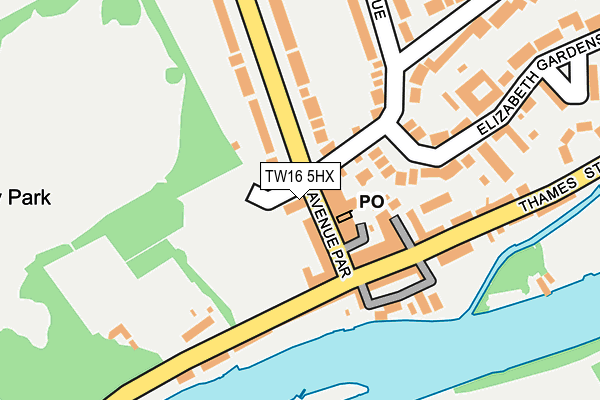 TW16 5HX map - OS OpenMap – Local (Ordnance Survey) TW16 5HX map - OS OpenMap – Local (Ordnance Survey)
