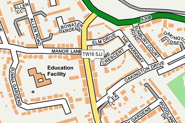 TW16 5JJ map - OS OpenMap – Local (Ordnance Survey) TW16 5JJ map - OS OpenMap – Local (Ordnance Survey)