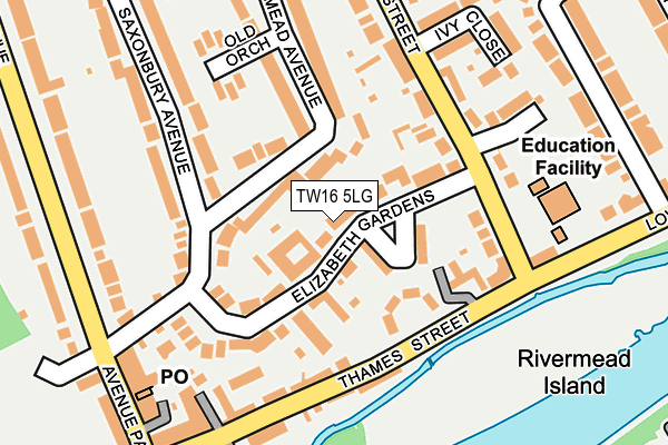 TW16 5LG map - OS OpenMap – Local (Ordnance Survey) TW16 5LG map - OS OpenMap – Local (Ordnance Survey)