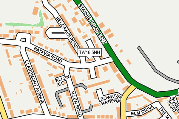 TW16 5NH map - OS OpenMap – Local (Ordnance Survey) TW16 5NH map - OS OpenMap – Local (Ordnance Survey)