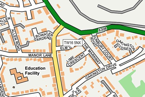 TW16 5NX map - OS OpenMap – Local (Ordnance Survey) TW16 5NX map - OS OpenMap – Local (Ordnance Survey)