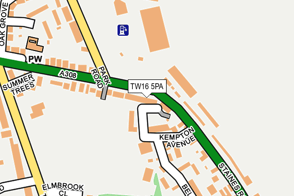 TW16 5PA map - OS OpenMap – Local (Ordnance Survey) TW16 5PA map - OS OpenMap – Local (Ordnance Survey)