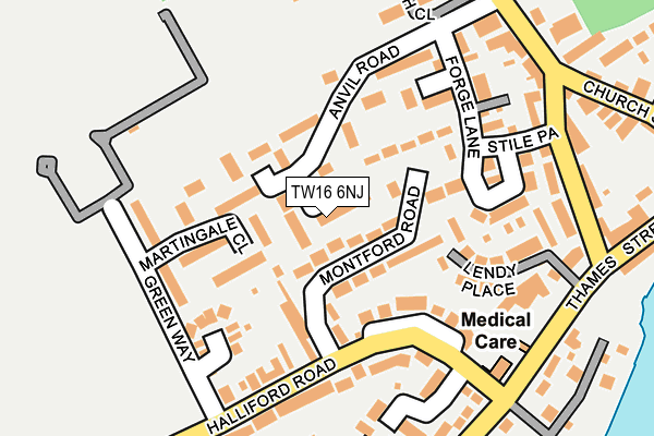 TW16 6NJ map - OS OpenMap – Local (Ordnance Survey) TW16 6NJ map - OS OpenMap – Local (Ordnance Survey)