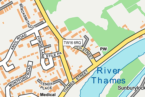 TW16 6RQ map - OS OpenMap – Local (Ordnance Survey) TW16 6RQ map - OS OpenMap – Local (Ordnance Survey)