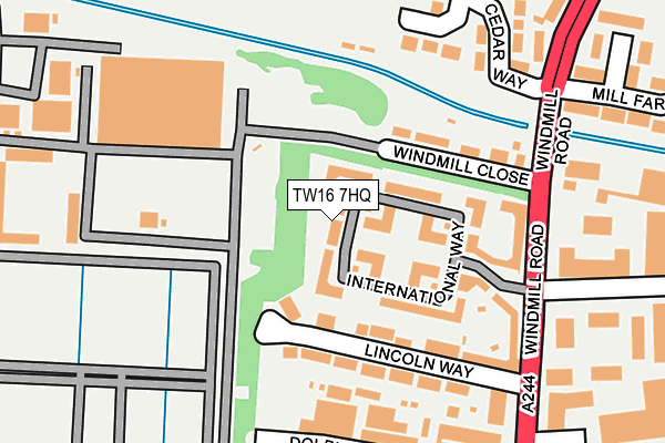 TW16 7HQ map - OS OpenMap – Local (Ordnance Survey) TW16 7HQ map - OS OpenMap – Local (Ordnance Survey)