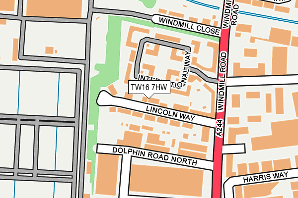 TW16 7HW map - OS OpenMap – Local (Ordnance Survey) TW16 7HW map - OS OpenMap – Local (Ordnance Survey)