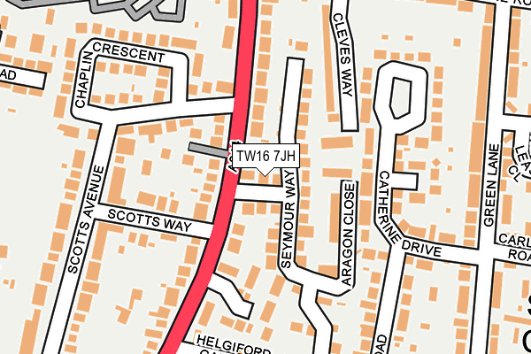 TW16 7JH map - OS OpenMap – Local (Ordnance Survey) TW16 7JH map - OS OpenMap – Local (Ordnance Survey)