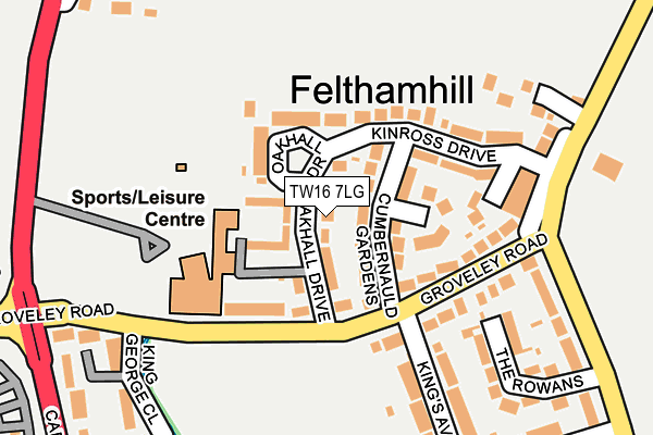 TW16 7LG map - OS OpenMap – Local (Ordnance Survey) TW16 7LG map - OS OpenMap – Local (Ordnance Survey)