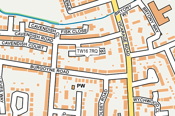 TW16 7RQ map - OS OpenMap – Local (Ordnance Survey) TW16 7RQ map - OS OpenMap – Local (Ordnance Survey)