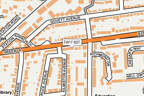 TW17 8DT map - OS OpenMap – Local (Ordnance Survey) TW17 8DT map - OS OpenMap – Local (Ordnance Survey)