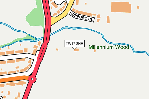 TW17 8HE map - OS OpenMap – Local (Ordnance Survey) TW17 8HE map - OS OpenMap – Local (Ordnance Survey)