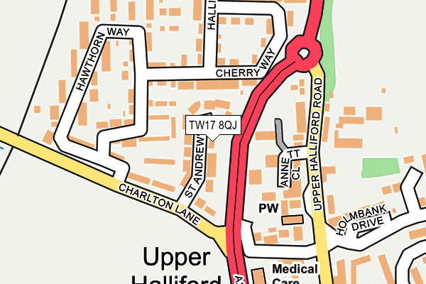 TW17 8QJ map - OS OpenMap – Local (Ordnance Survey) TW17 8QJ map - OS OpenMap – Local (Ordnance Survey)