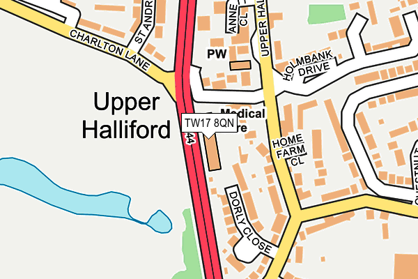TW17 8QN map - OS OpenMap – Local (Ordnance Survey) TW17 8QN map - OS OpenMap – Local (Ordnance Survey)
