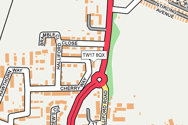 TW17 8QX map - OS OpenMap – Local (Ordnance Survey) TW17 8QX map - OS OpenMap – Local (Ordnance Survey)