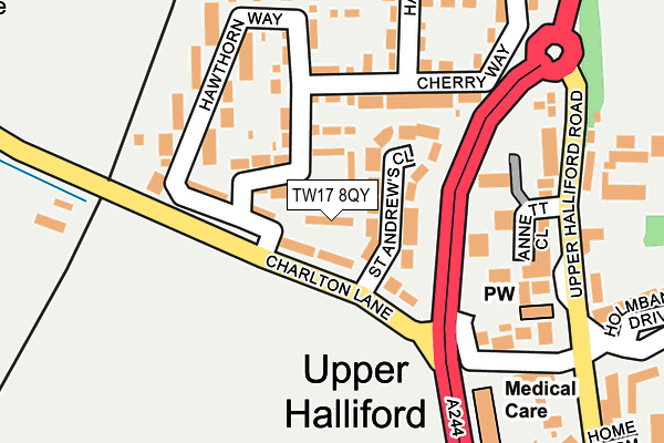 TW17 8QY map - OS OpenMap – Local (Ordnance Survey) TW17 8QY map - OS OpenMap – Local (Ordnance Survey)