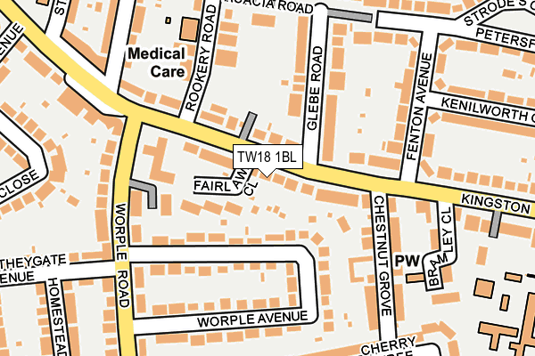 TW18 1BL map - OS OpenMap – Local (Ordnance Survey) TW18 1BL map - OS OpenMap – Local (Ordnance Survey)