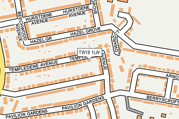 TW18 1LW map - OS OpenMap – Local (Ordnance Survey) TW18 1LW map - OS OpenMap – Local (Ordnance Survey)
