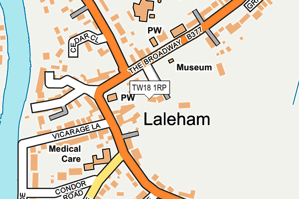TW18 1RP map - OS OpenMap – Local (Ordnance Survey) TW18 1RP map - OS OpenMap – Local (Ordnance Survey)