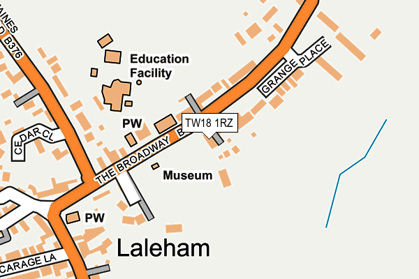 TW18 1RZ map - OS OpenMap – Local (Ordnance Survey) TW18 1RZ map - OS OpenMap – Local (Ordnance Survey)