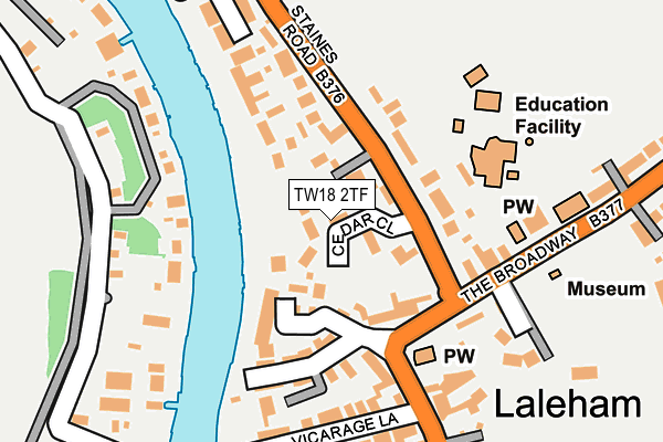 TW18 2TF map - OS OpenMap – Local (Ordnance Survey) TW18 2TF map - OS OpenMap – Local (Ordnance Survey)