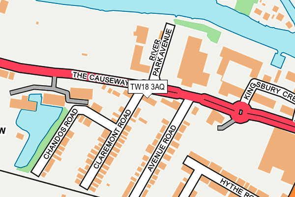 TW18 3AQ map - OS OpenMap – Local (Ordnance Survey)