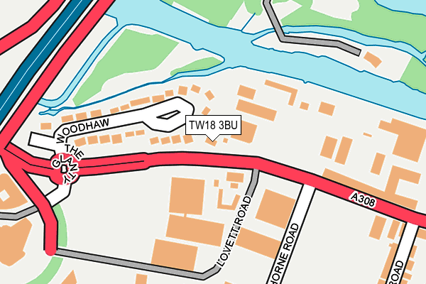 TW18 3BU map - OS OpenMap – Local (Ordnance Survey) TW18 3BU map - OS OpenMap – Local (Ordnance Survey)