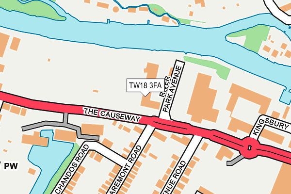 TW18 3FA map - OS OpenMap – Local (Ordnance Survey) TW18 3FA map - OS OpenMap – Local (Ordnance Survey)
